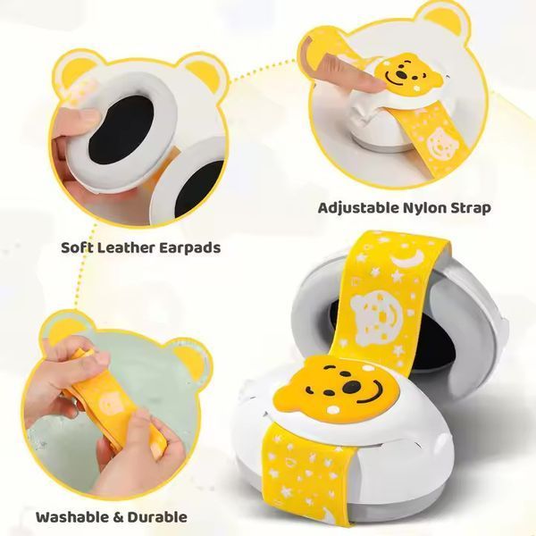 Дитячі протишумні навушники Baby Earmuffs навушники для дітей до 36 місяців, колір: Жовтий BERMYER фото