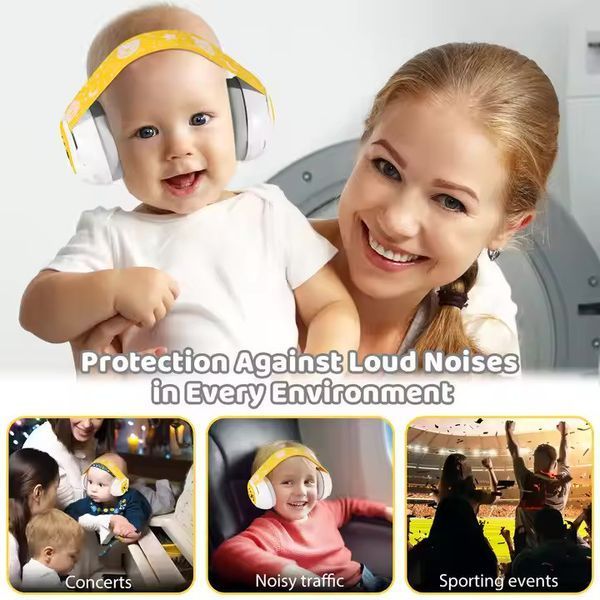 Дитячі протишумні навушники Baby Earmuffs навушники для дітей до 36 місяців, колір: Жовтий BERMYER фото