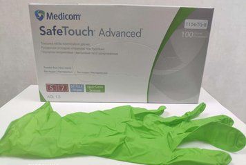 Перчатки нитриловые SafeTouch Advanced Green(100шт/уп) зелёный,XS 1104 фото