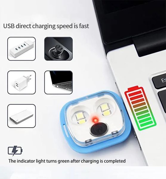 Кепка бейсболка з перезаряджуваним світлодіодним LED ліхтариком USB B040 Чорний B040BKR фото
