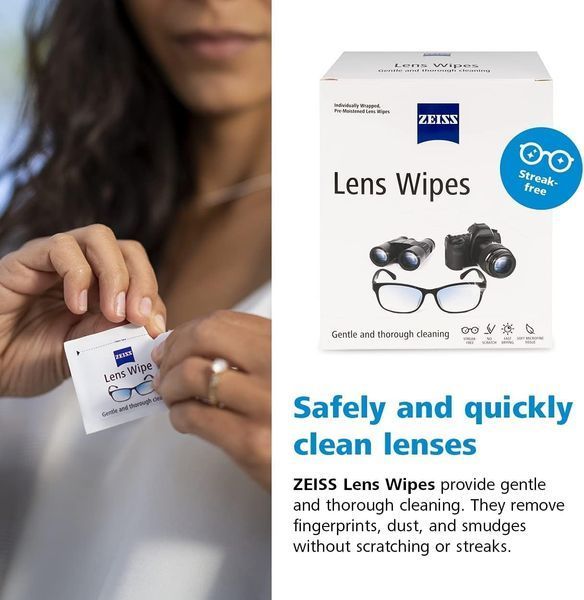 Серветки для очищення лінз і догляду за окулярами й оптикою Carl Zeiss (30 шт.) 662834508727 фото