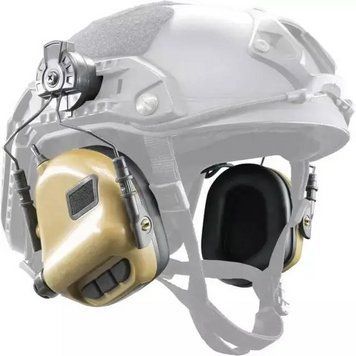 Наушники активные тактические на каску EARMOR M31H 22dB NRR Койот M31H-TN фото