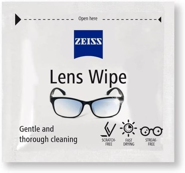 Серветки для очищення лінз і догляду за окулярами й оптикою Carl Zeiss (400шт) 662834501650 фото