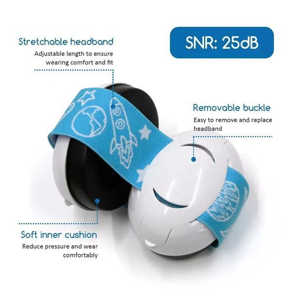 Дитячі протишумні навушники Baby Earmuffs/навушники для дітей від 2 до 24 місяців Блакитний babyKidBLU фото
