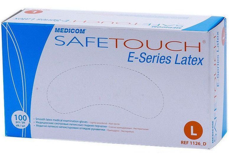Латексные перчатки Medicom E-Series опудренные (100шт/уп) бесцветный, S 1126 фото