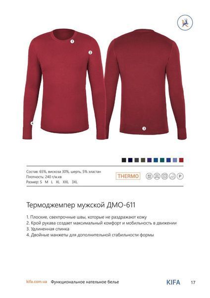 Термоджемпер мужской синий Шерсть Wool Comfort ДМО-611 фото