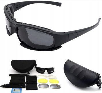 Окуляри тактичні захисні зі змінними лінзами X7 Polarized Чорний X7BKR фото