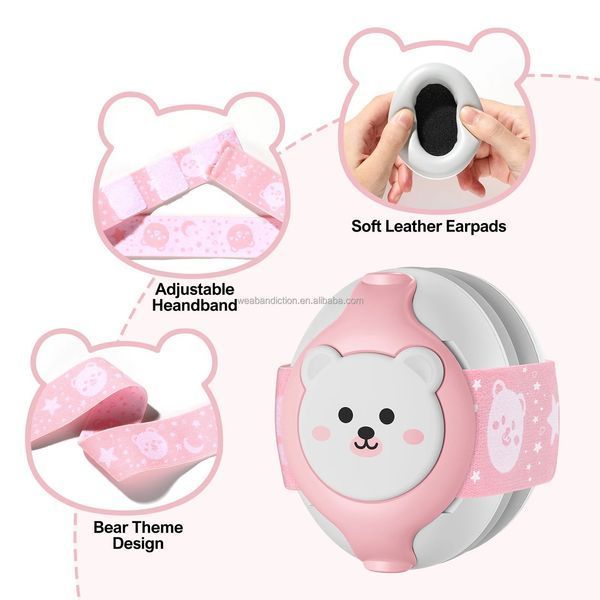 Дитячі протишумні навушники Baby Earmuffs навушники для дітей до 36 місяців, колір: Рожевий BERMPINK фото