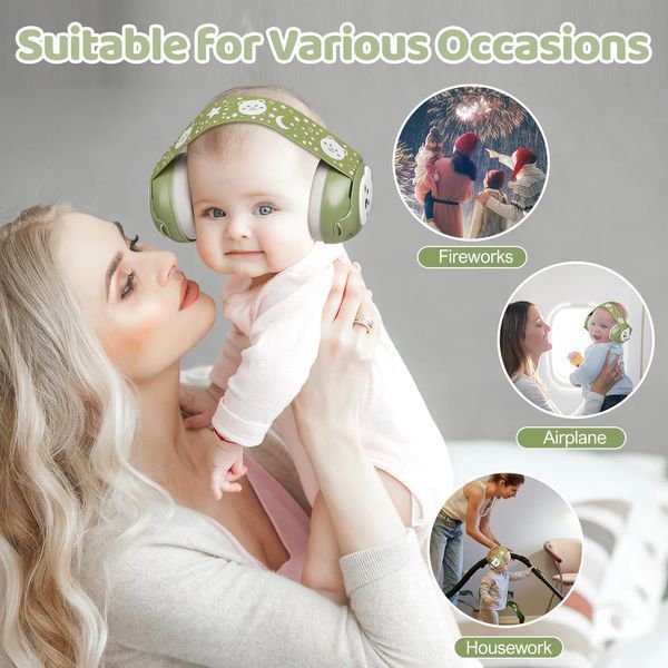 Дитячі протишумні навушники Baby Earmuffs навушники для дітей до 36 місяців, колір: Зелений BERMGRN фото