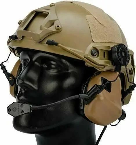 Наушники активные тактические с креплением на каску и микрофоном EARMOR M32H 22dB Койот M32H-TN фото